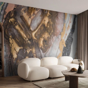Tapet Standard Eco - Un model abstract inspirat de structura unui mineral - 100x70cm - Elementul pământ - Decorațiune modernă pentru perete pentru living și dormitor ARTTOR