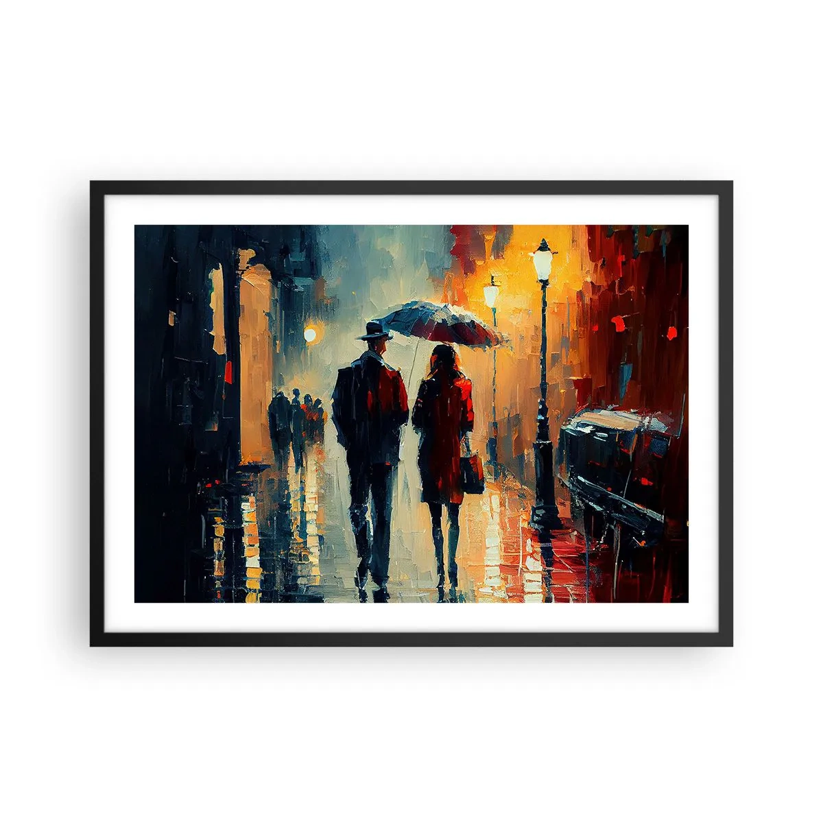 Poster în ramă neagră - Poveste de dragoste urbană - 70x50 cm