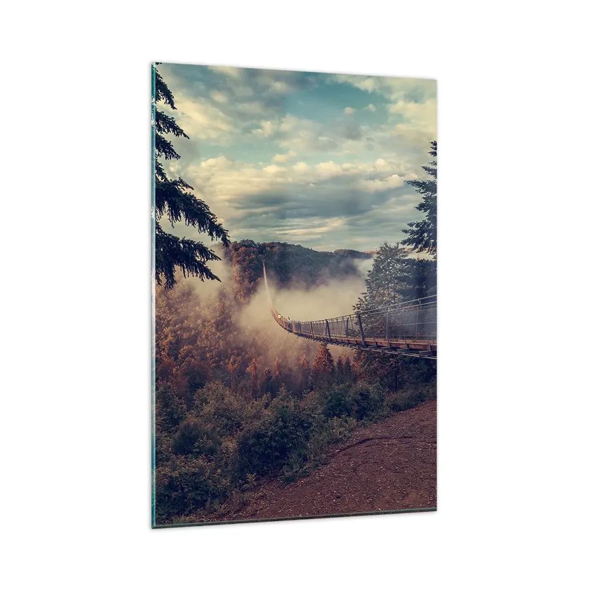 Tablou pe sticlă - Deasupra pădurii de toamnă - 80x120 cm