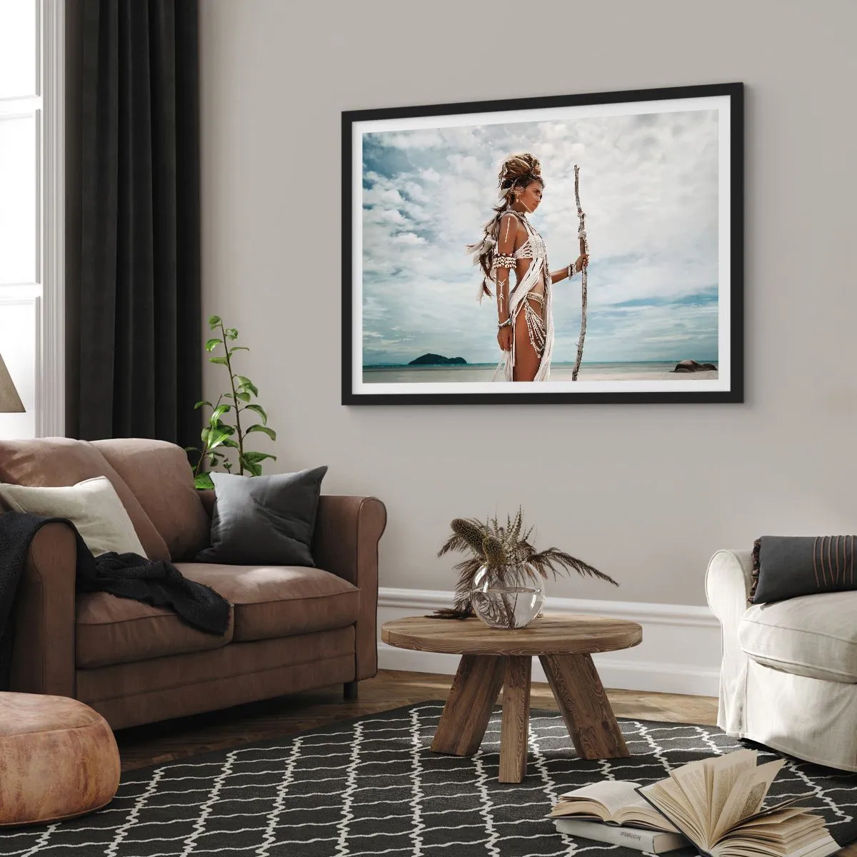 Poster în ramă neagră - Regina tropicelor - 40x30 cm