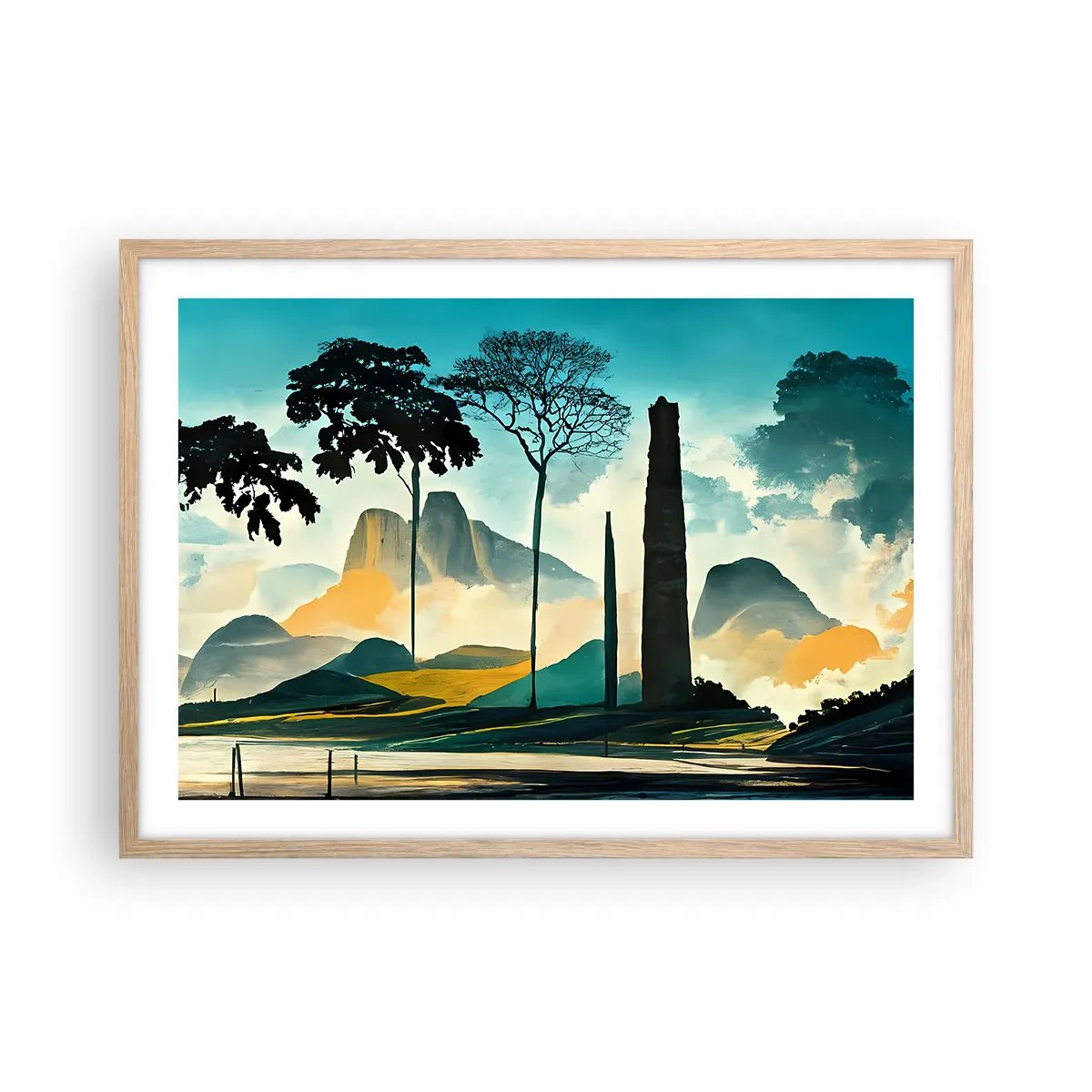 Poster în ramă de stejar deschis - Din ce în ce mai sus - 70x50 cm