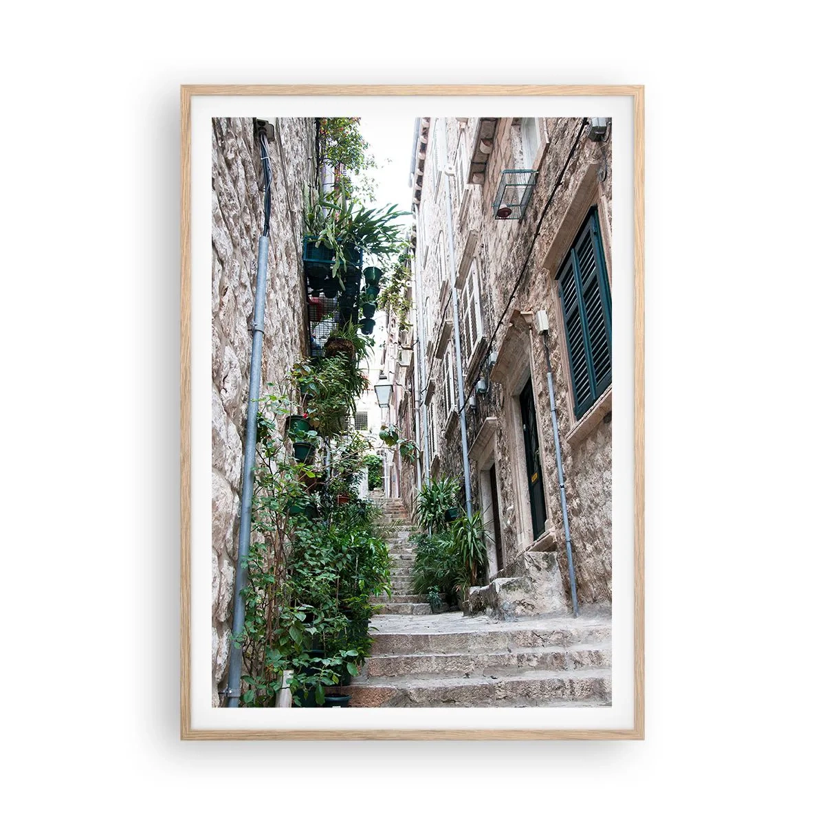 Poster în ramă de stejar deschis - Farmecul orașului vechi - 70x100 cm