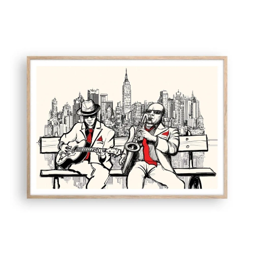 Poster în ramă de stejar deschis - Improvizație la New York - 100x70 cm