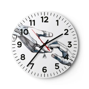 Ceas de perete - Ceas pe sticlă - Gest frumos - 30x30 cm