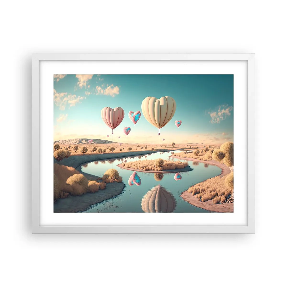 Poster în ramă albă - Iubirea ne înalță - 50x40 cm