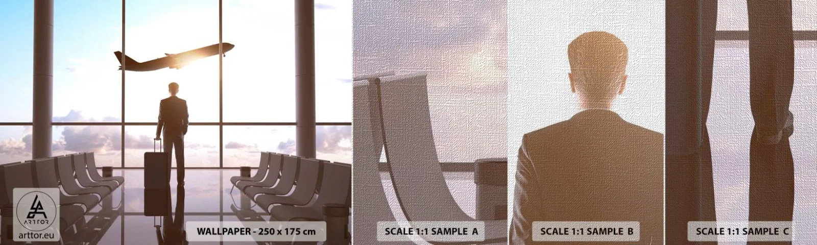 Mostră tapet Premium Canvas - Ai timp, încetinește - Aeroport, Avion, Călătorii - 100x30 cm