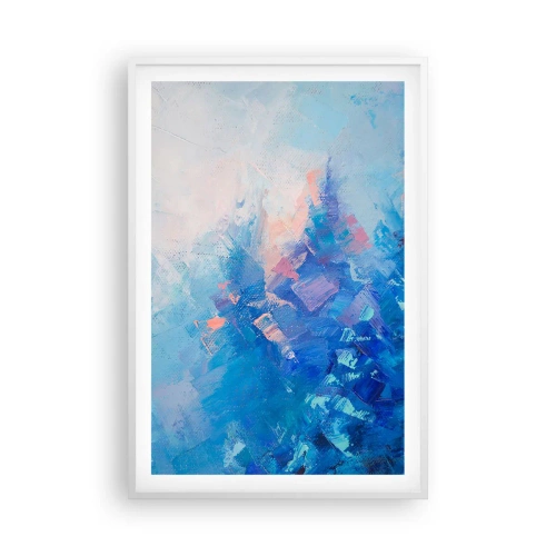 Poster în ramă albă - Abstracție de iarnă - 61x91 cm