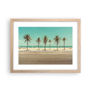 Poster în ramă de stejar deschis - La paza plajei - 40x30 cm