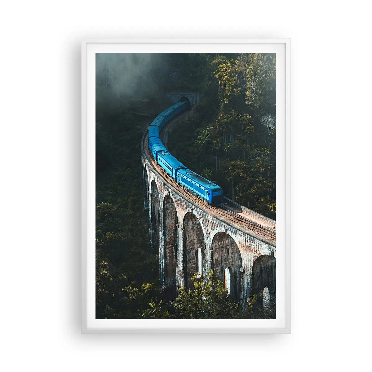 Poster în ramă albă - Cu trenul spre natură - 70x100 cm
