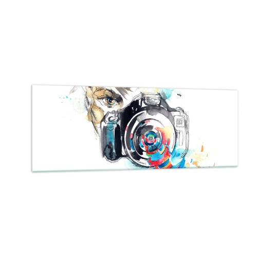 Tablou pe sticlă - În ochiul obiectivului - 140x50 cm