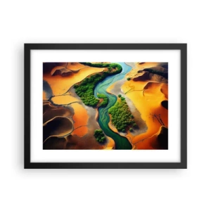 Poster în ramă neagră - Râul care dă viață - 40x30 cm