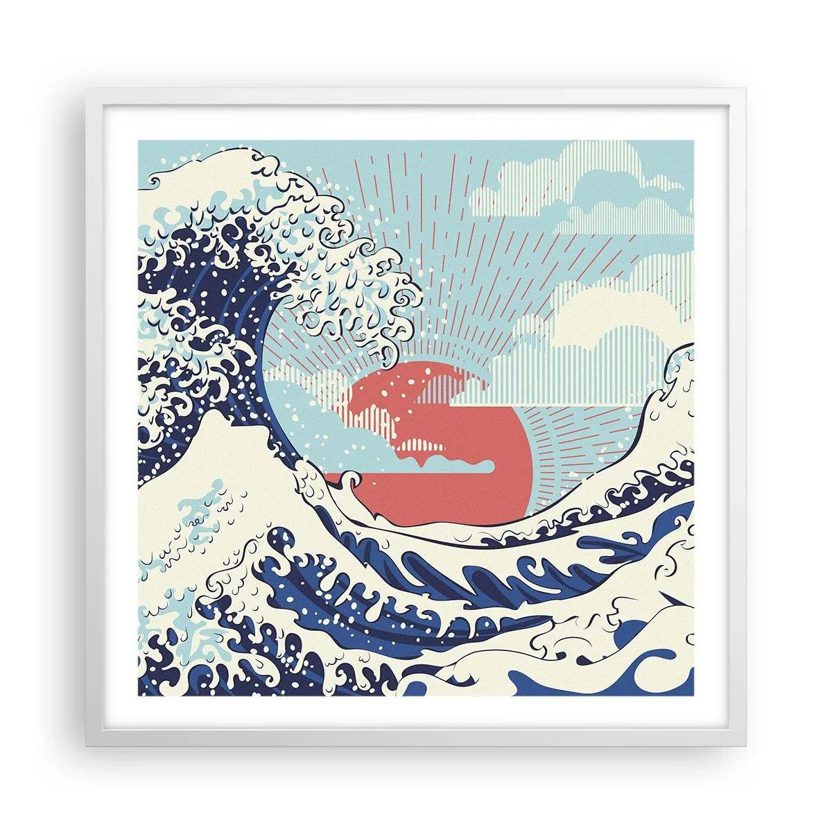 Poster în ramă albă - Din inspirații japoneze - 60x60 cm
