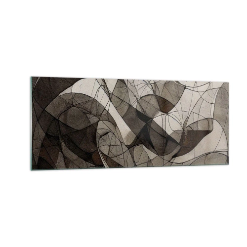 Tablou pe sticlă - Circulația culorilor pământului - 100x40 cm