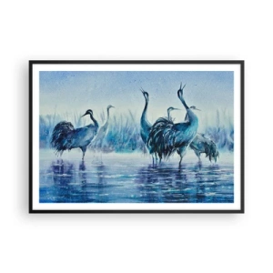 Poster în ramă neagră - Întâlnirea de dimineață - 100x70 cm