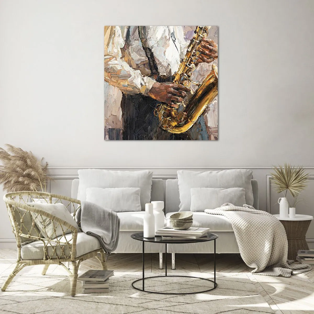 Tablou pe sticlă - E timpul pentru a cânta solo - 70x70 cm