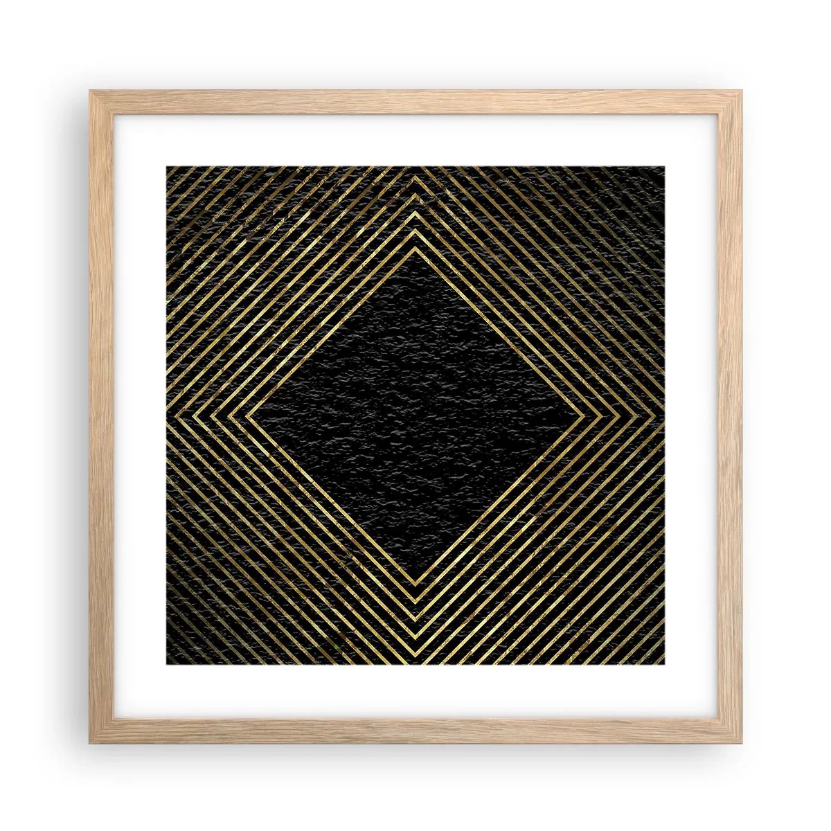 Poster în ramă de stejar deschis - Geometrie în stil glamour - 40x40 cm