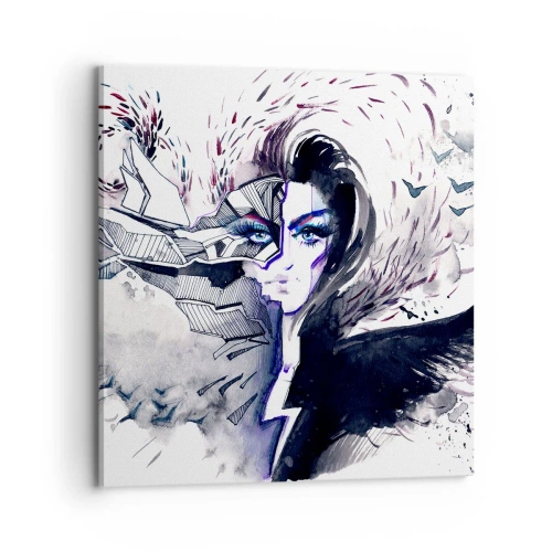 Tablou pe pânză - Demonică și frumoasă - 70x70 cm