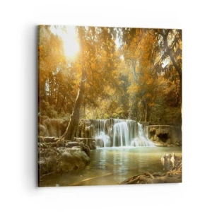 Tablou pe pânză - Cascadă în parc - 70x70 cm