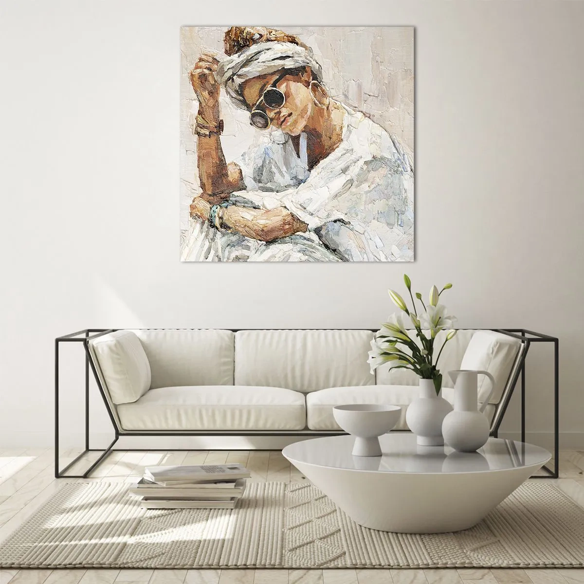 Tablou pe sticlă - Portret în plin soare - 70x70 cm