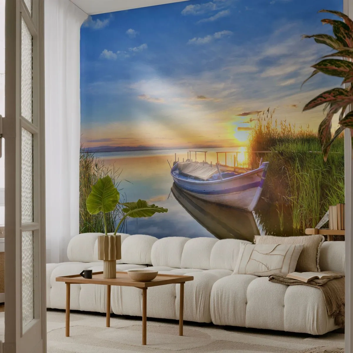 Tapet Autoadeziv Deluxe Sticker - Golfulețul viselor împlinite - Peisaj, Lac, Łódź - 250x175 cm