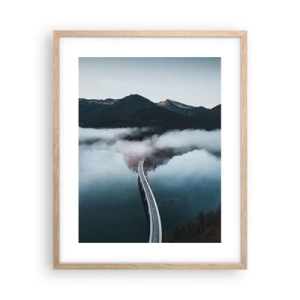 Poster în ramă de stejar deschis - Peste o apă netedă ca o oglindă - 40x50 cm