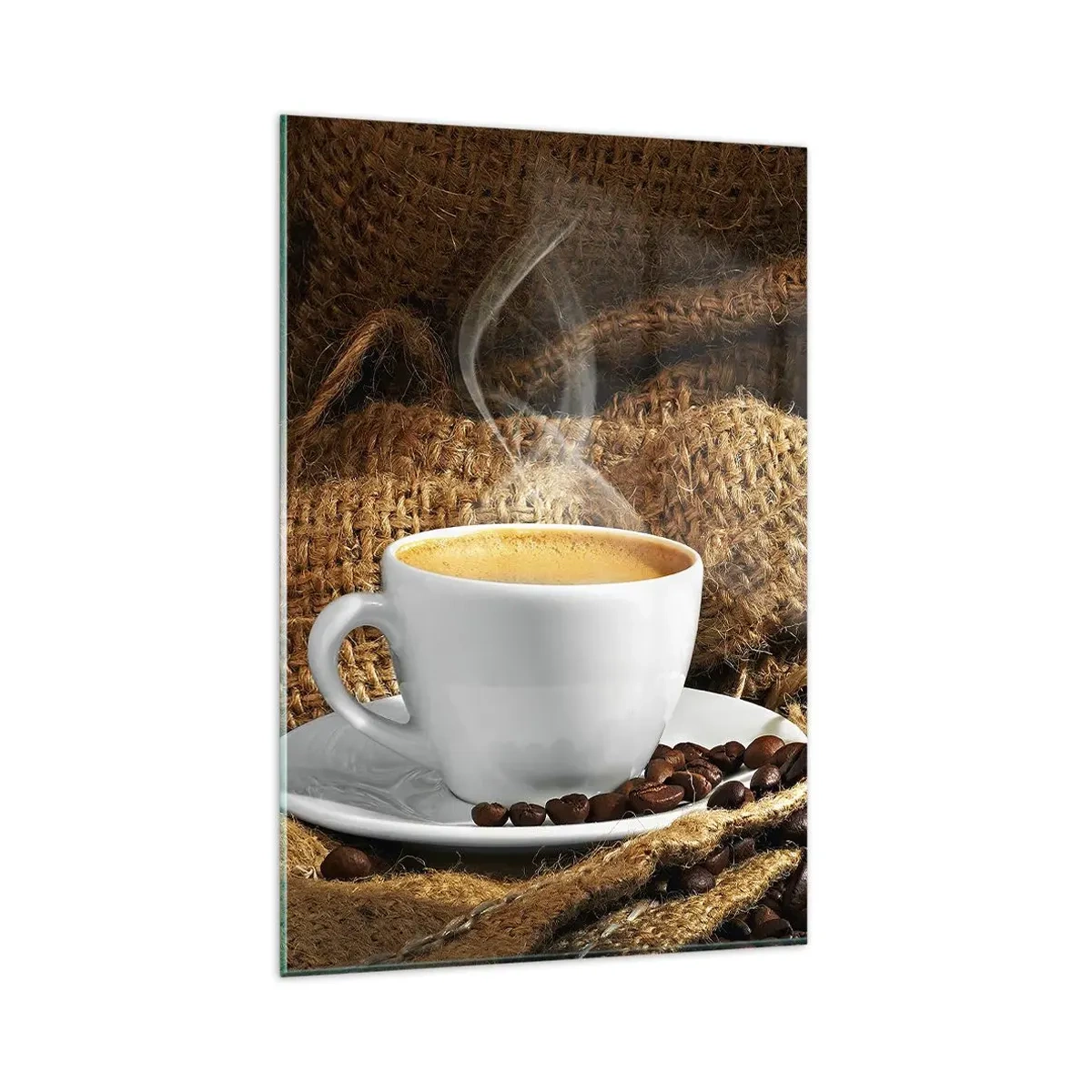 Tablou pe sticlă - Mirosul de mokka și densitatea lichidului de miere - 80x120 cm