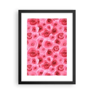 Poster în ramă neagră - Trandafiri de sus în jos - 30x40 cm