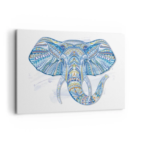 Tablou pe pânză - Incrustat cu aur și albastru - 100x70 cm