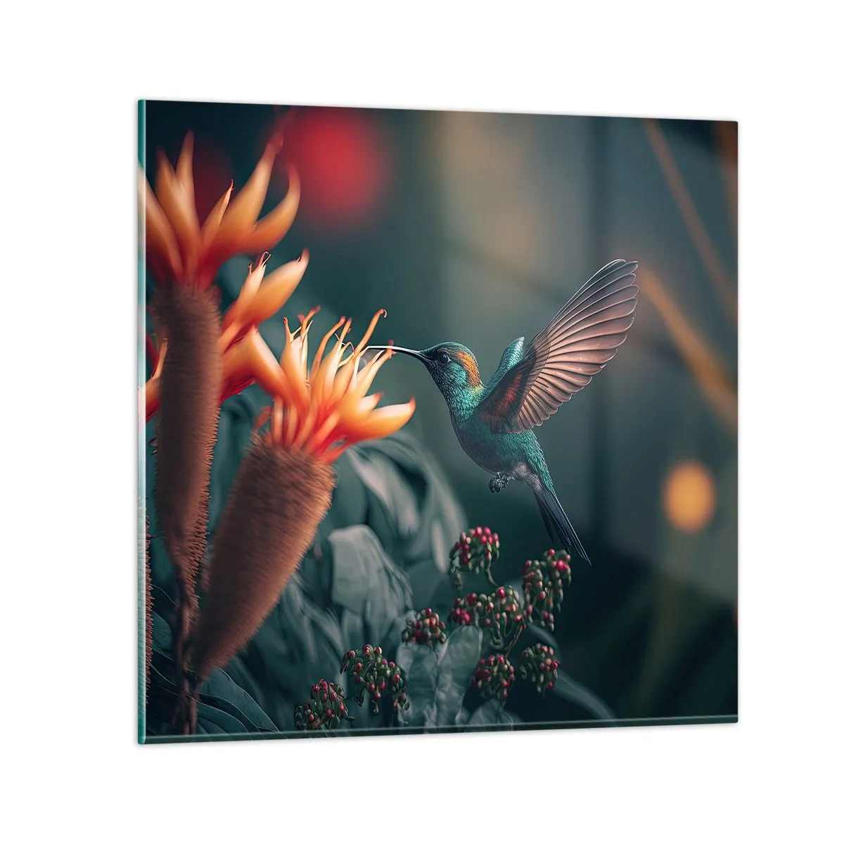 Tablou pe sticlă - Viață cu adevărat colorată - 30x30 cm