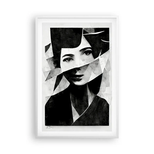 Poster în ramă albă - Cine ești? - 61x91 cm