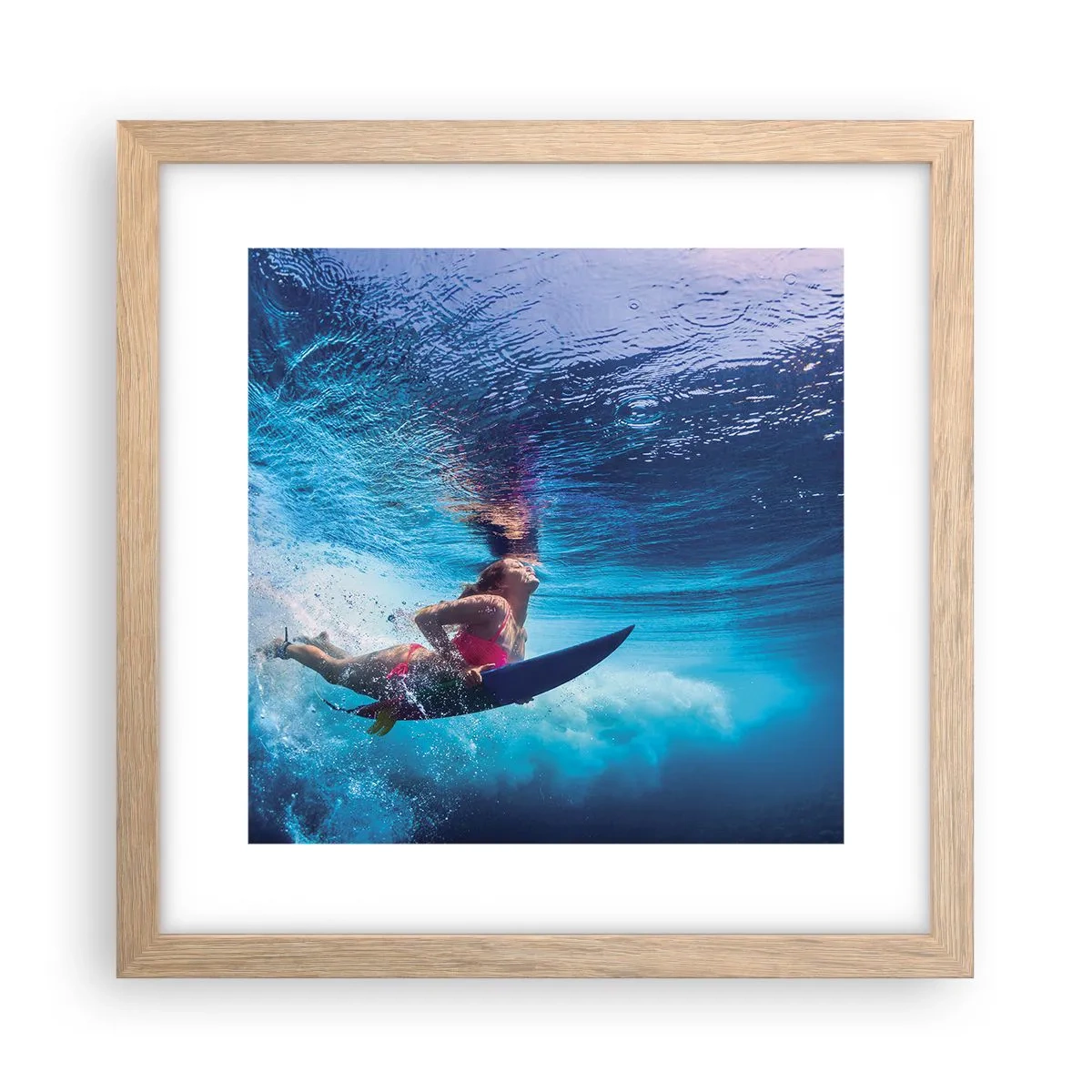 Poster în ramă de stejar deschis - Profunzimea bucuriei - 30x30 cm