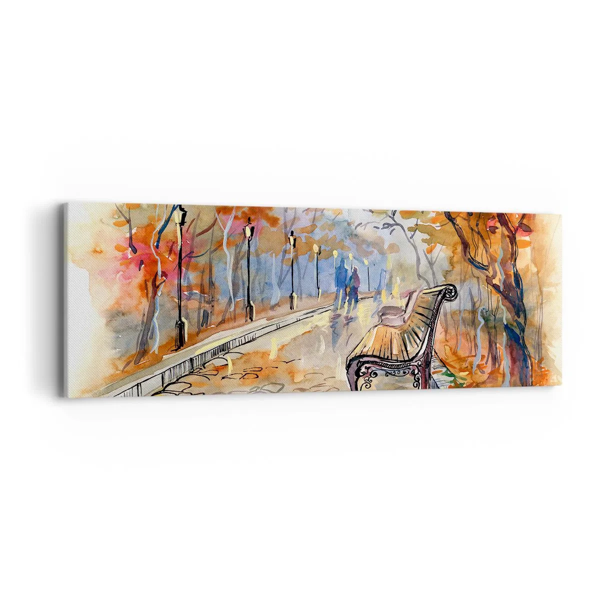 Tablou pe pânză - Pășim împreună în toamnă - 90x30 cm