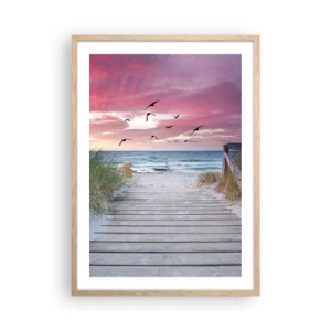 Poster în ramă de stejar deschis - Impresie baltică - 50x70 cm