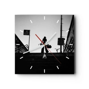 Ceas de perete - Ceas pe sticlă - Rătăcire urbană - 30x30 cm