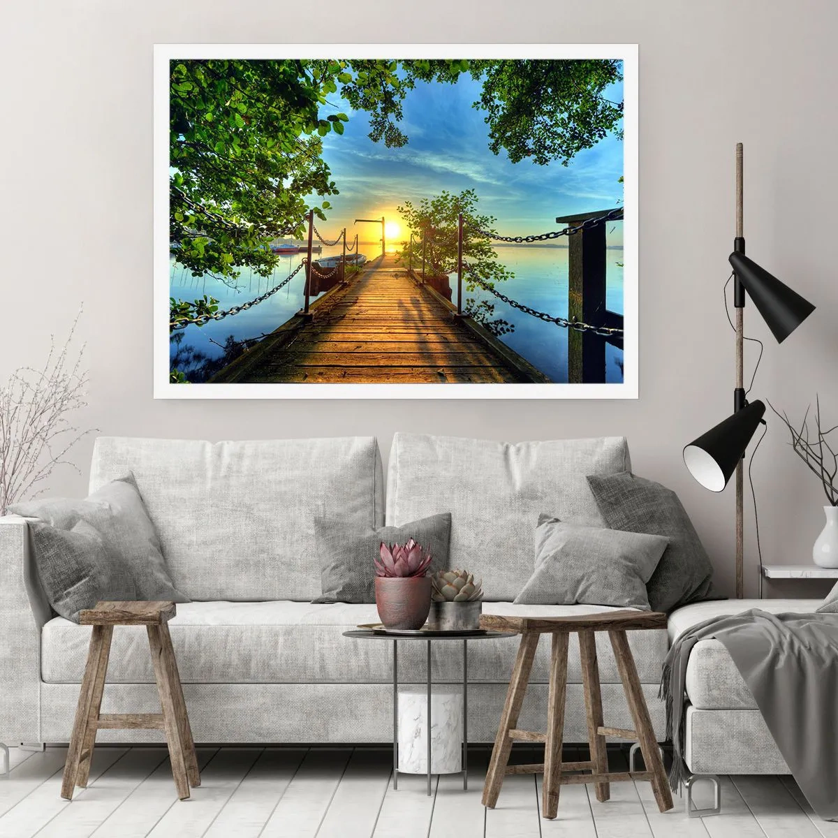 Poster - Apusul la malul apei - 70x50 cm