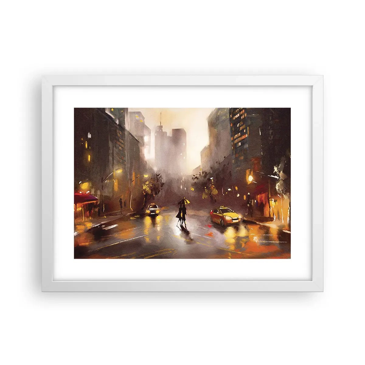 Poster în ramă albă - În luminile New York-ului - 40x30 cm