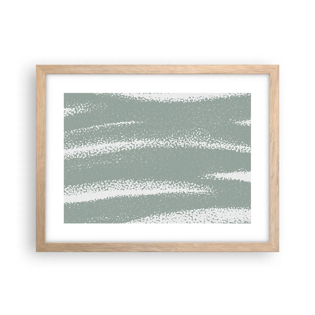 Poster în ramă de stejar deschis - Abstracție în stil de iarnă - 40x30 cm