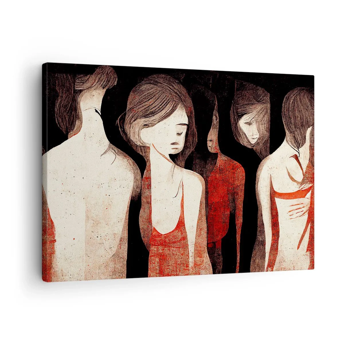 Tablou pe pânză Canvas - Figuri artistice într-o compoziție abstractă - 70x50cm - Madonele întunericului - Decorațiune modernă pentru perete pentru living și dormitor ARTTOR