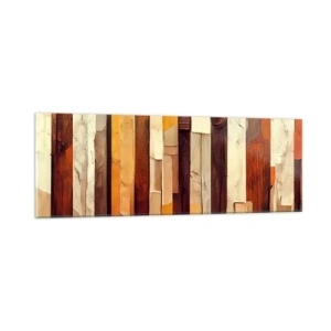 Tablou pe sticlă - Imnul copacilor din pădure - 90x30 cm
