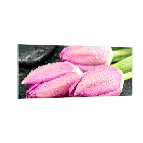 Tablou pe sticlă - Pe piatră neagră - 100x40 cm