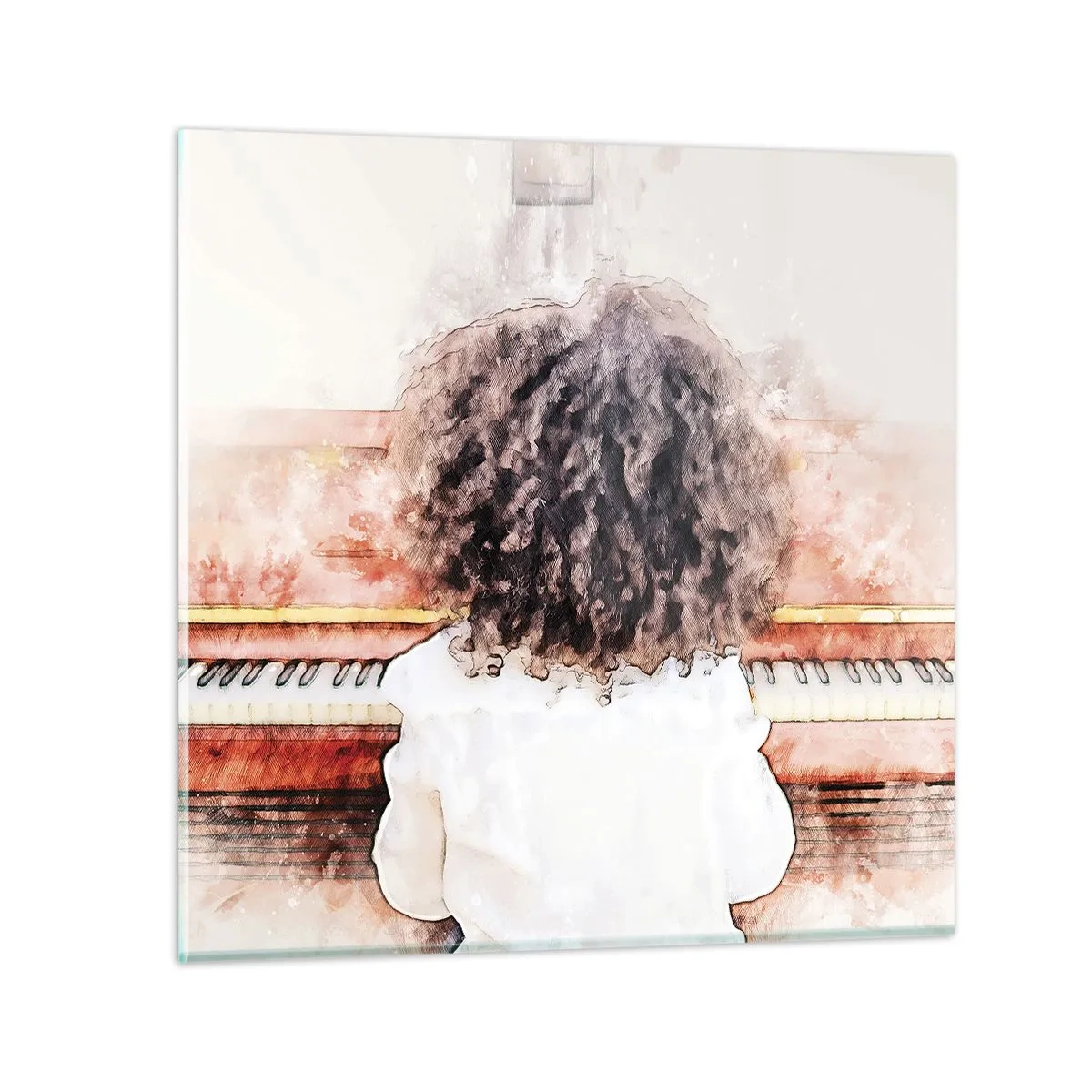 Tablou pe sticlă - Într-o lume a muzicii - 50x50 cm