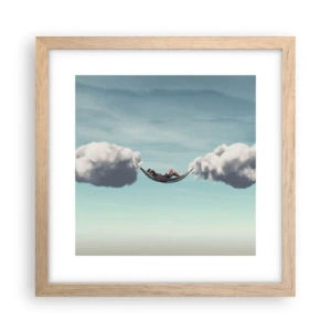 Poster în ramă de stejar deschis - Fericirea momentului - 30x30 cm