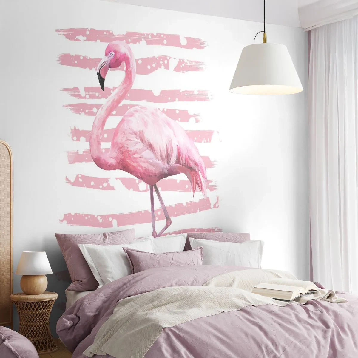 Tapet Autoadeziv Deluxe Sticker - Cu demnitate, chiar dacă în roz - Flamingo, Pasăre, Bucată - 250x175 cm