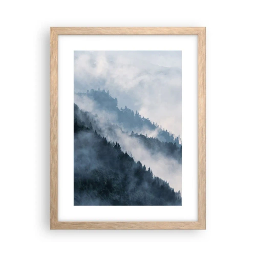 Poster în ramă de stejar deschis - Misticul munților - 30x40 cm