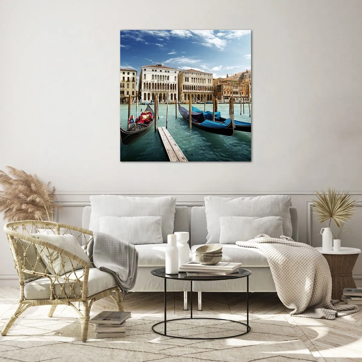 Tablou pe sticlă - Palate în albastru - 50x50 cm