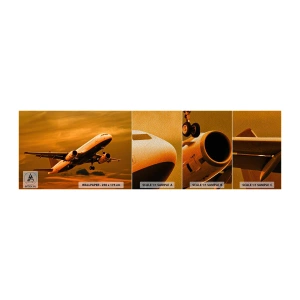 Mostră tapet Premium Sand - Zbor spre soare - Avion, excursie, Apus de soare - 100x30 cm