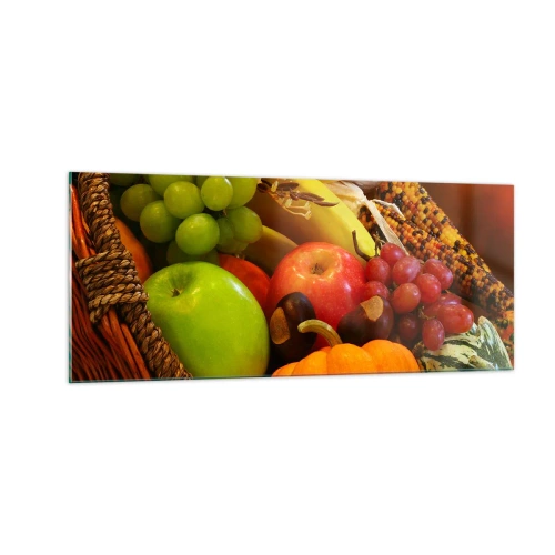 Tablou pe sticlă - Coșul de recoltă - 100x40 cm