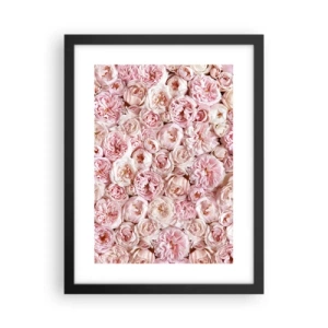 Poster în ramă neagră - Presărat cu trandafiri - 30x40 cm
