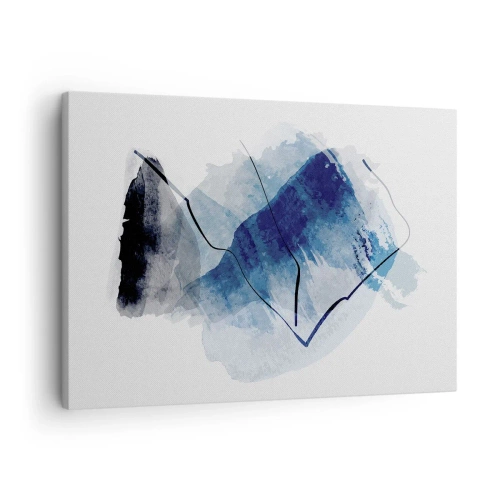 Tablou pe pânză Canvas - Forme abstracte în nuanțe de albastru cu linii delicate - 70x50cm - Iceberg - Decorațiune modernă pentru perete pentru living și dormitor ARTTOR