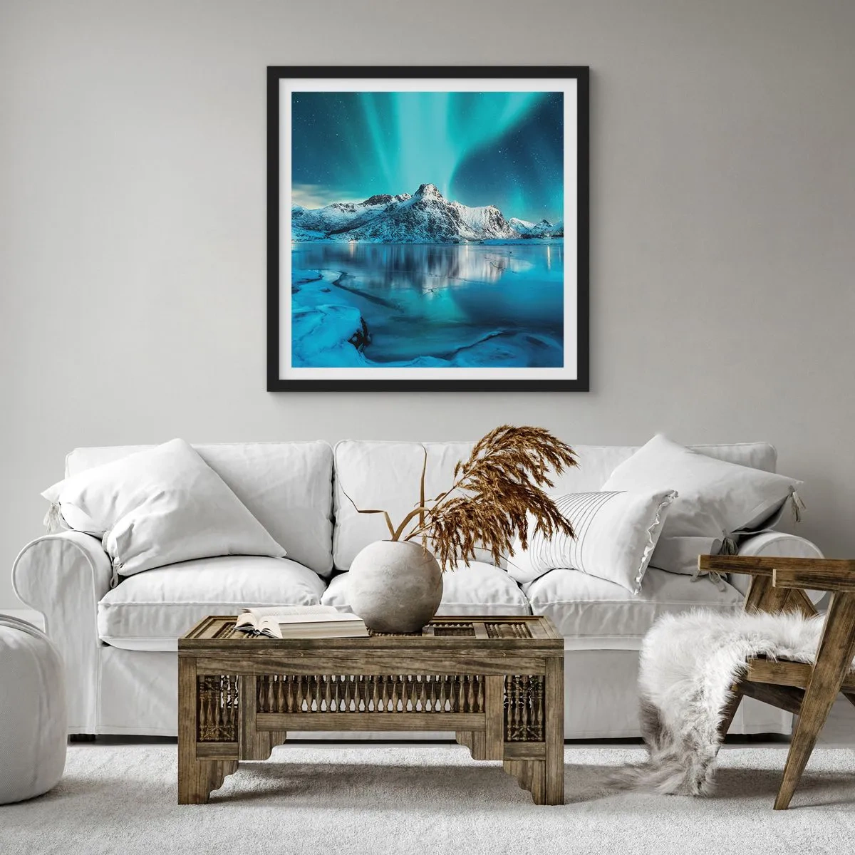 Poster în ramă neagră - Noaptea de lumină - 30x30 cm